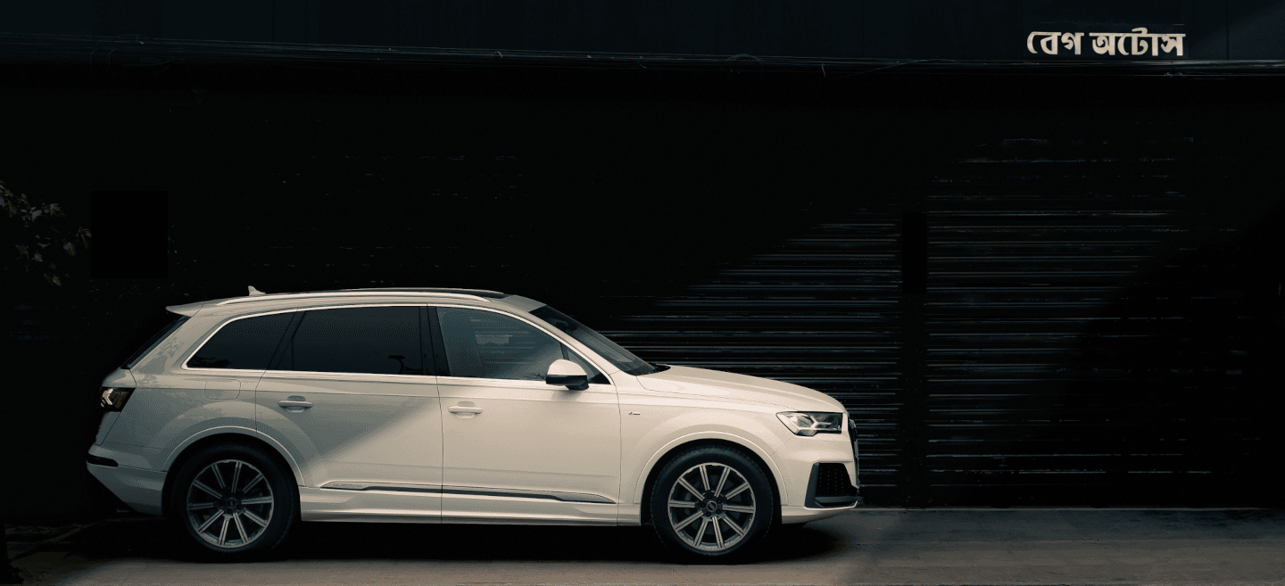 Luxury cars in showroom